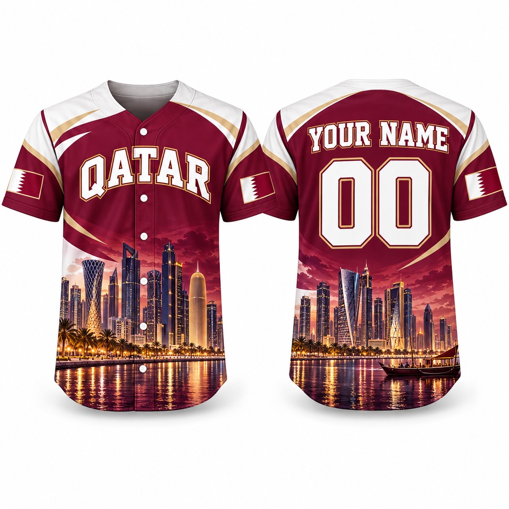 3D Printing Qatar - Maillot de baseball imprimé Qatar Doha